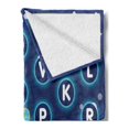 thumbnail image 2 of Cartoon Activity Soft Flannel Fleece Blanket, Random Letters of the Alphabet in the Outer Space with Planets and Stars, Cozy Plush for Indoor and Outdoor Use, 60" x 80", Multicolor, by Ambesonne, 2 of 5