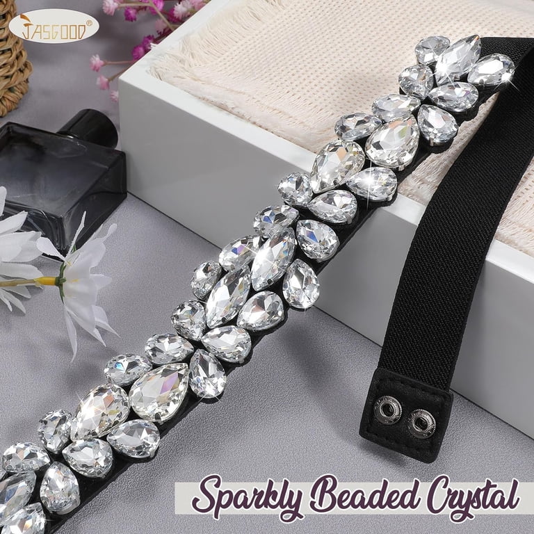 Women Rhinestone Waist Belt Beaded Crystal Stretchy Elastic  display picture 2