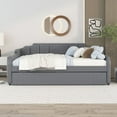 thumbnail image 3 of Full Size Modern Sofa Bed Frame, Upholstery Daybed with Trundle and USB Charging Design,Trundle Can be Flat or Erected, 3 of 8