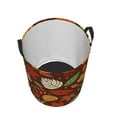 thumbnail image 3 of ZNDUO Autumn Botanical Leaves Art Pattern Laundry Basket, Waterproof Collapsible Laundry Hamper with Handles, Small Size, 3 of 8