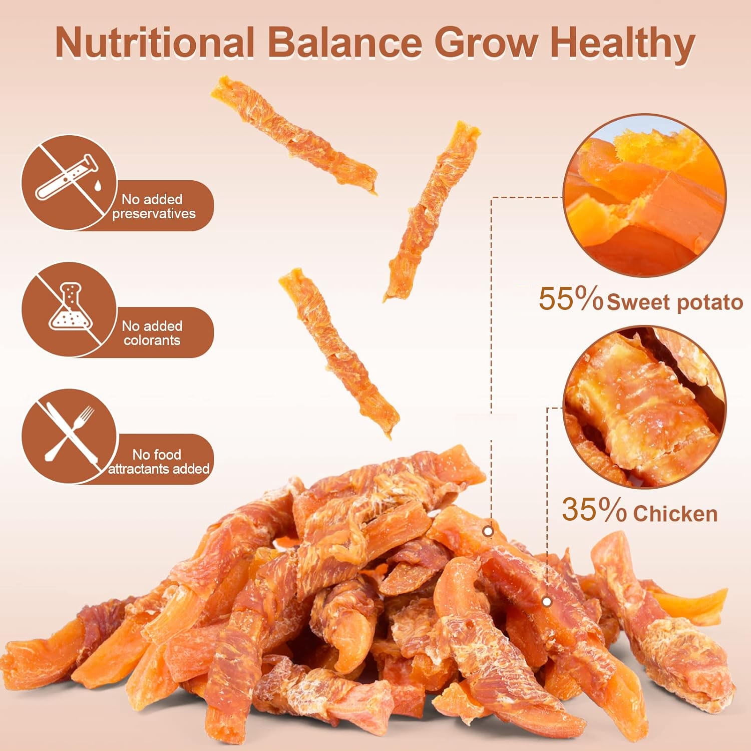 Bulk Chicken Dog Treats Pack – 2× 10.58oz Chicken Wrapped Sweet Potato Jerky & 2× 18pcs (8.8oz) Chicken Wrapped Rawhide Sticks – Natural Grain-Free Chews for Training & Dental Health, Large Dogs