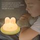 thumbnail image 3 of Green Cute Bunny Night Light Rechargeable 3 Levels Warm Light Soft Silicone Rabbit LED Night Light for Bedroom Decor, 3 of 5