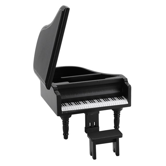 Portable Mini Dollhouse Piano, Dollhouse Piano Stool Set, Skillfully Furnished For Kids Home Games Children