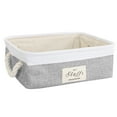 thumbnail image 7 of PiccoCasa Storage Bin Basket with Handle Linen Fabric Organizer Towel Storage Gray Rectangle, 7 of 7