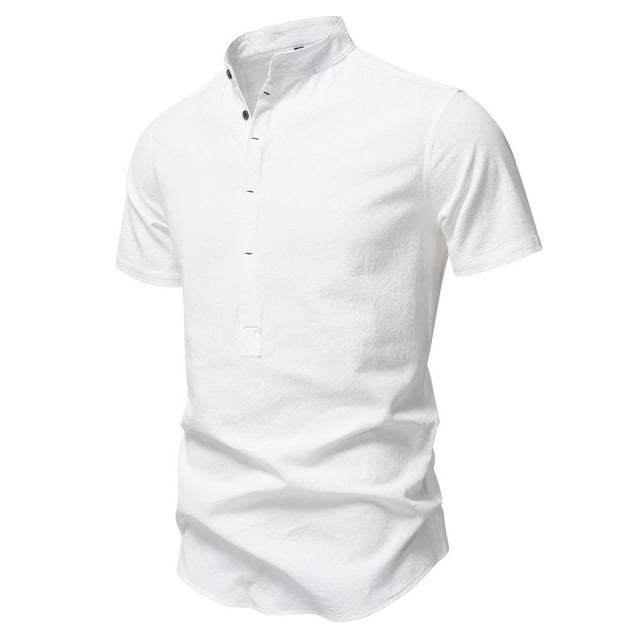 pstuiky camisetas de hombre, Suéter informal de manga corta con cuello alto y diseño liso cómodo para hombre camisetas de hombre m