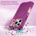 thumbnail image 4 of I-HONVA Compatible with iPhone 17 Pro Max Magnetic Case,3-Layer Drop Protection Anti-Slip Bumper Rugged Shockproof Dustproof Protection 6.9 inch Phone Case,Purple Pink, 4 of 7