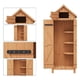 thumbnail image 5 of Small outdoor waterproof garden tool shed con 3 estantes, lockable doors, y roof almacenamiento - compact wood almacenamiento gabinete para patios, backyards, y balconies (natural), 5 of 8