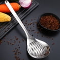 thumbnail image 4 of Travelwant Large Scoop Colander,Skimmer Slotted Spoon,Stainless Steel Slotted Spoon Skimmer Cooking Spoon Strainer Soups Pasta, Comfortable Grip Design Strainer Ladle, 4 of 7