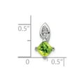 thumbnail image 2 of FB Jewels Sterling Silver Rhodium Plated Diamond & Peridot Square Pendant, 2 of 2