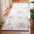 thumbnail image 2 of SAFAVIEH Chelsea Benedict Floral Wool Area Rug, Ivory/Blue, 5'3" x 8'3", 2 of 10