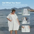 thumbnail image 3 of Winthome Surf Poncho Changing Towel Robe with Hood and Pocket, Microfiber Changing Towel Poncho Quick Dry for Surfing Beach Swimming Outdoor Sports ( M Gray ), 3 of 7