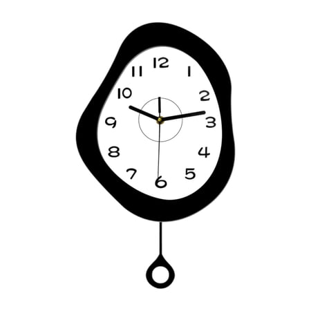 veloris A pendulum wall clock with a silent design, no ticking sound. Perfect for dining Black