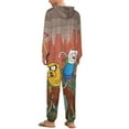 thumbnail image 3 of Adventure Time Jake The Dog Womens Mens Hooded Jumpsuit - Zip Up One Piece Pajamas Soft Cozy Winter Warm Plush Loungewear, 3 of 8