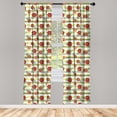 thumbnail image 3 of Ambesonne Floral Curtains, Roses Horizontal Stripes Art, Pair of 28"x84", Pale Green Dark Peach, 3 of 5