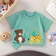 thumbnail image 2 of Gubotare Boys T Shirts Toddler Baby Boys Short Sleeve T Shirts Kids Summer Basic Crewneck Tops Tees 18 24 Months (Green,18-24 Months), 2 of 5