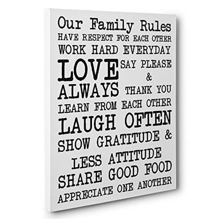 our family rules canvas wall art walmart com