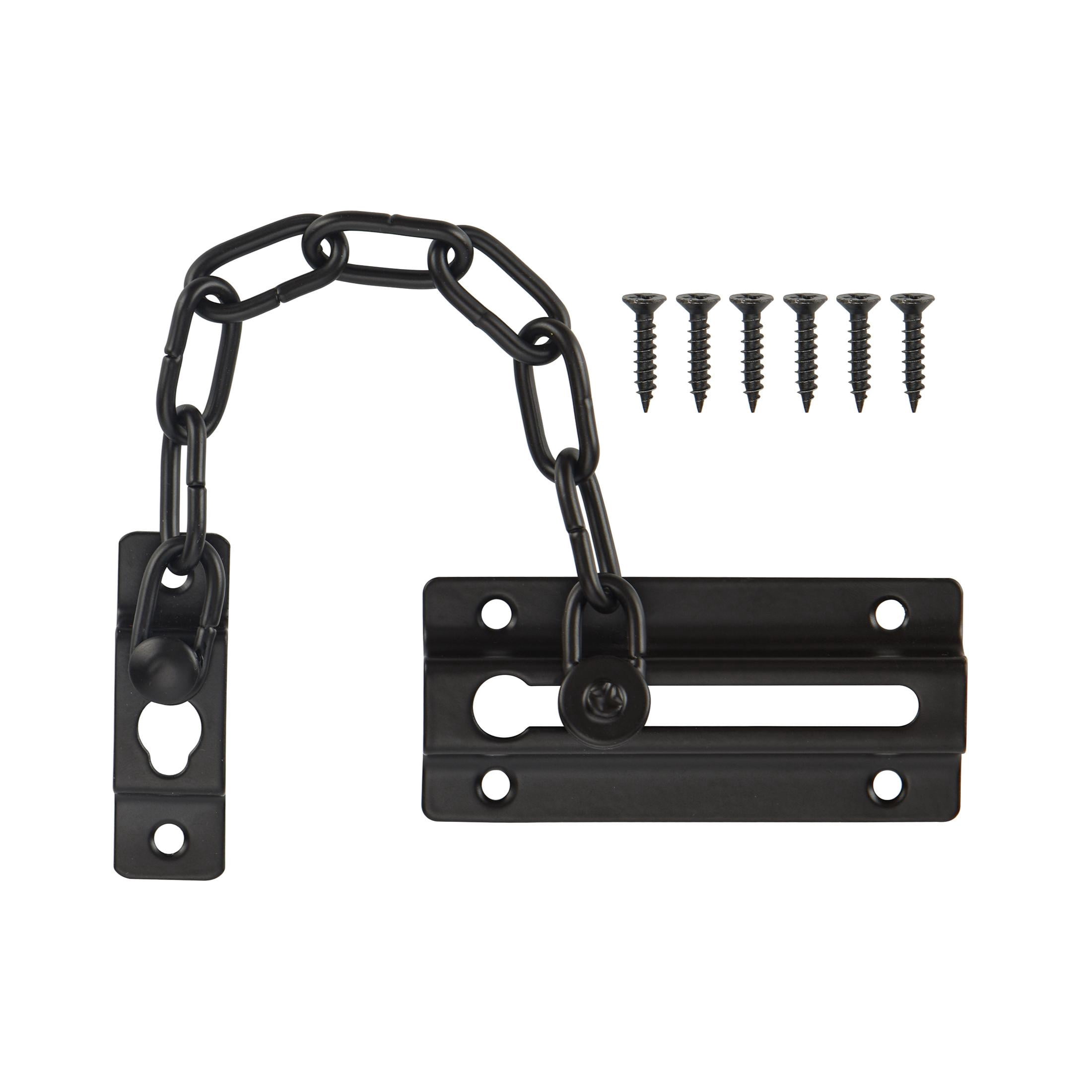 Hyper Tough 4-1/2 in. Privacy Door Chain, Matte Black, 2 Pack