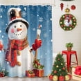 thumbnail image 5 of Christmas Shower Curtains for Bathroom, Xmas Snowman Lights Snowflakes Red Blue Waterproof Fabric Shower Curtain for Bathroom Bathtub Decoration, Machine Washable, 36"x72", 5 of 9