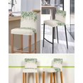thumbnail image 5 of Green Leaves Bar Stool Covers Set of 4, Summer Botanical Stretch Washable Bar Chair Covers with Backs, Removable Pub Counter Height Chair Cover for Kitchen Dining Room Cafe Watercolor Weeping Rustic, 5 of 7