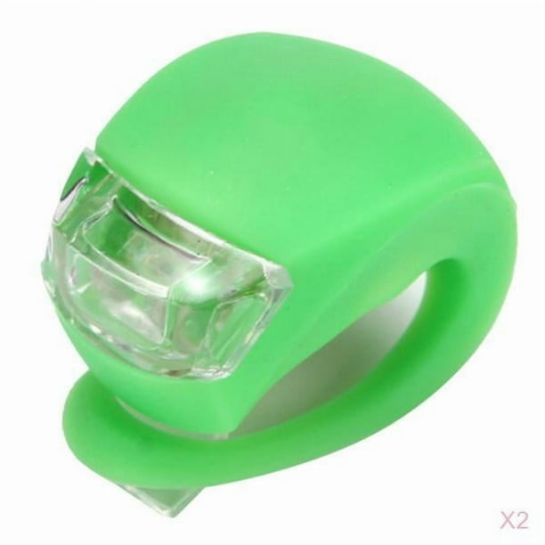 2-LED Lámpara de lámpara para delanteros Seguridad con clip Accesorios de para luces traseras Verde