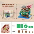 thumbnail image 3 of Peach Blossom Pond Micro Mini Building Blocks Set for Adults and Kids, Chinese Architecture Cherry Bonsai Gift Toys with String Lights, Japanese Flowers Tree House Micro Bricks (3320PCS), 3 of 7
