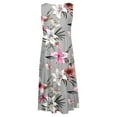 thumbnail image 4 of Fartey Summer Dresses for Women 2025 Loose Casual Crewneck Sleeveless Tank Dress Flowy Tiered Midi Dresses Plus Size Boho Floral Print Sundress Gray S-5XL, 4 of 5