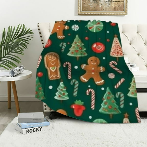 Sheronv Gingerbread Warm Lightweight Blanket Soft Fleece Throw Blanket All Seasons Excellent Hand Feel Decor Cow Gifts Blanket 40x50in