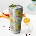 thumbnail image 4 of 30oz Pioneer Flower Floral Print Pattern Tumbler, Double Wall Vacuum Insulated Cup, BPA-Free Leak Proof Lid & Reusable Straws, Hot 12h, Cold 34h, 4 of 6