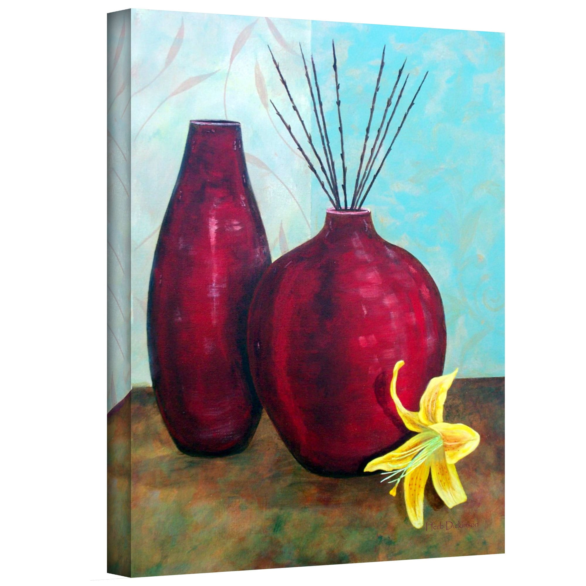 ArtWall Herb Dickinson "Crimson Pursuit I" Gallery-wrapped Canvas