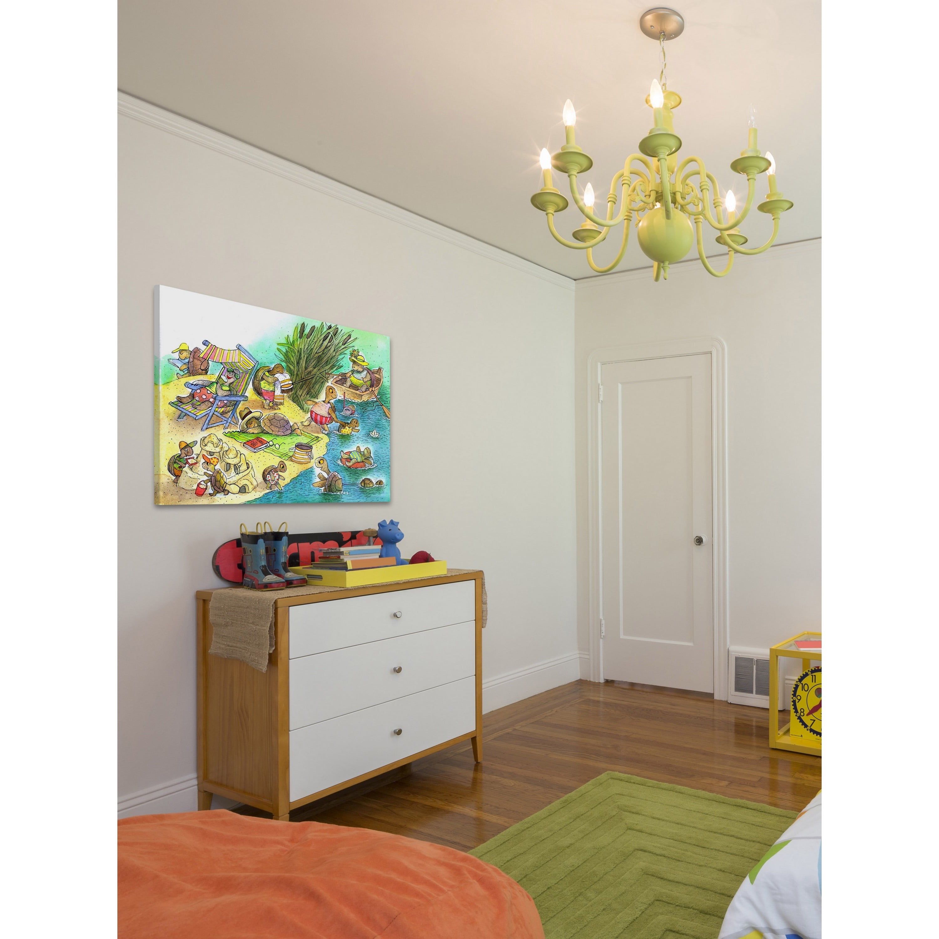 "Turtle Beach Party" Painting Print on Wrapped Canvas