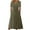 Army Green, variant on Dress for Women V-Neck Button Short Sleeve Solid Color Cotton Linen Midi Dress Ladies Flowy Long Dress Gray 2XL
