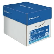 Office Depot Multi-Use Printer & Copy Paper, White, Letter (8.5" x 11"), 2500 Sheets Per Case, 20 Lb, 96 Brightness, 58288, Case Of 5 Reams