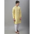 thumbnail image 2 of eloria Men Embroidered Yellow Kurta Pajama for Partywear Festival Kurta Indian Kurta Set Embroidery Design, 2 of 5