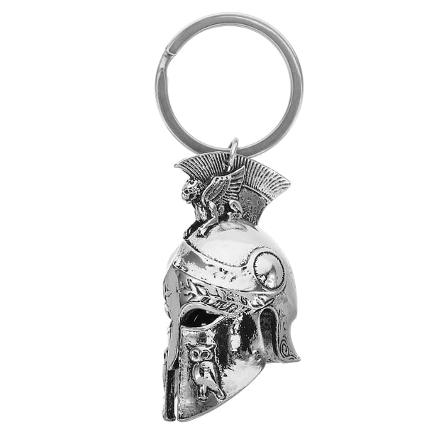 Llavero con casco retro para hombre, colgante de metal estilo romano con diseño vintage, ideal para mochilas, llaves de coche y decoración colgante.