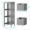 thumbnail image 4 of Giantex Bathroom Floor Cabinet, Multifunctional Free-Standing Storage Cabinet w/2 Removable Drawers, Side Storage Organizer w/Anti-toppling Device, Ideal for Entryway/Bathroom/Bedroom (Grey), 4 of 8