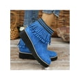 thumbnail image 5 of Frontwalk Women Ankle Boots Platform Tassel Boot Side Zipper Booties Walking Fashion Winter Shoes Ladies Casual Blue 10, 5 of 9