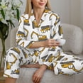 thumbnail image 6 of Balery Funny Excavator Pattern Pajama Sets for Women Long Sleeve 2 Piece Sleepwear Loungewear Sets Soft PJ's with Pockets Long Sleeve Comfy Pj Sets-Large, 6 of 7