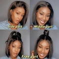 thumbnail image 3 of Peluca Sintética de Encaje Frontal para Mujer, Diadema Completa, Negra, Mediana, con Abertura, Cabello Corto y Liso, 3 of 10