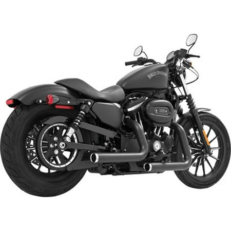 FREEDOM STAGGERED DUALS XL BLK W/CHR TIP XL1200L Sportster 1200 Low (Best Performance Exhaust For Sportster 1200)