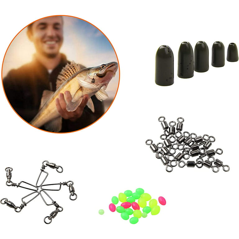 325pcs Fishing Terminal Tackle Kit Include Fishing Hooks and Weights Fishing  Swivel Snaps Fishing Wire Leaders for Saltwater Freshwater 