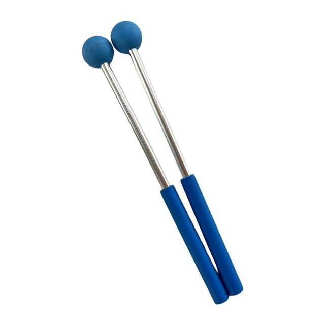 Baquetas de percusión CUTICAT Mazos de tambor 8,66 pulgadas cabezal de goma 2 uds azul