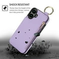 thumbnail image 3 of for iPhone 16 Plus Wallet Case with Card Holders for Women Girls, Zipper Protective PU Leather Case with Finger Ring RFID Protective Kickstand for iPhone 16 Plus, Violet, 3 of 8