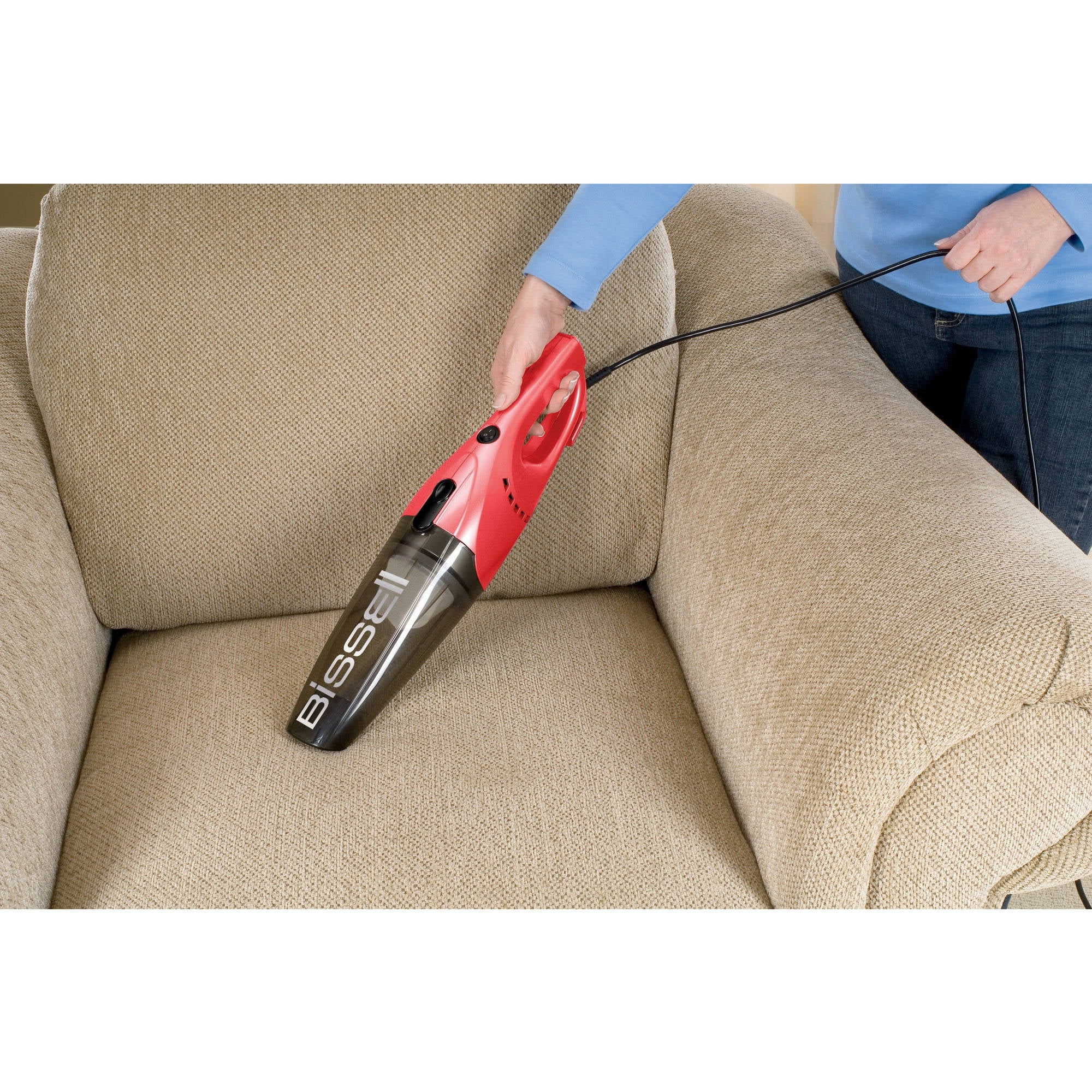 Bissell 1059Z - 3 in 1 Lightweight Stick Hand Vacuum Cleaner, Corded - Convertible to Handheld Vac, Red