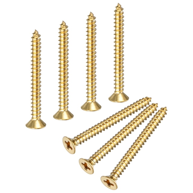 Uxcell Paquete de 50 Tornillos de Madera, M3.5 x 30mm Cabeza Phillips de Latón