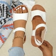 thumbnail image 7 of Summer Sandals for Women 2025 Open Toe Ankle Strap Flats Slides Slippers Summer Casual Women Beach Fashion Shoes, 7 of 7