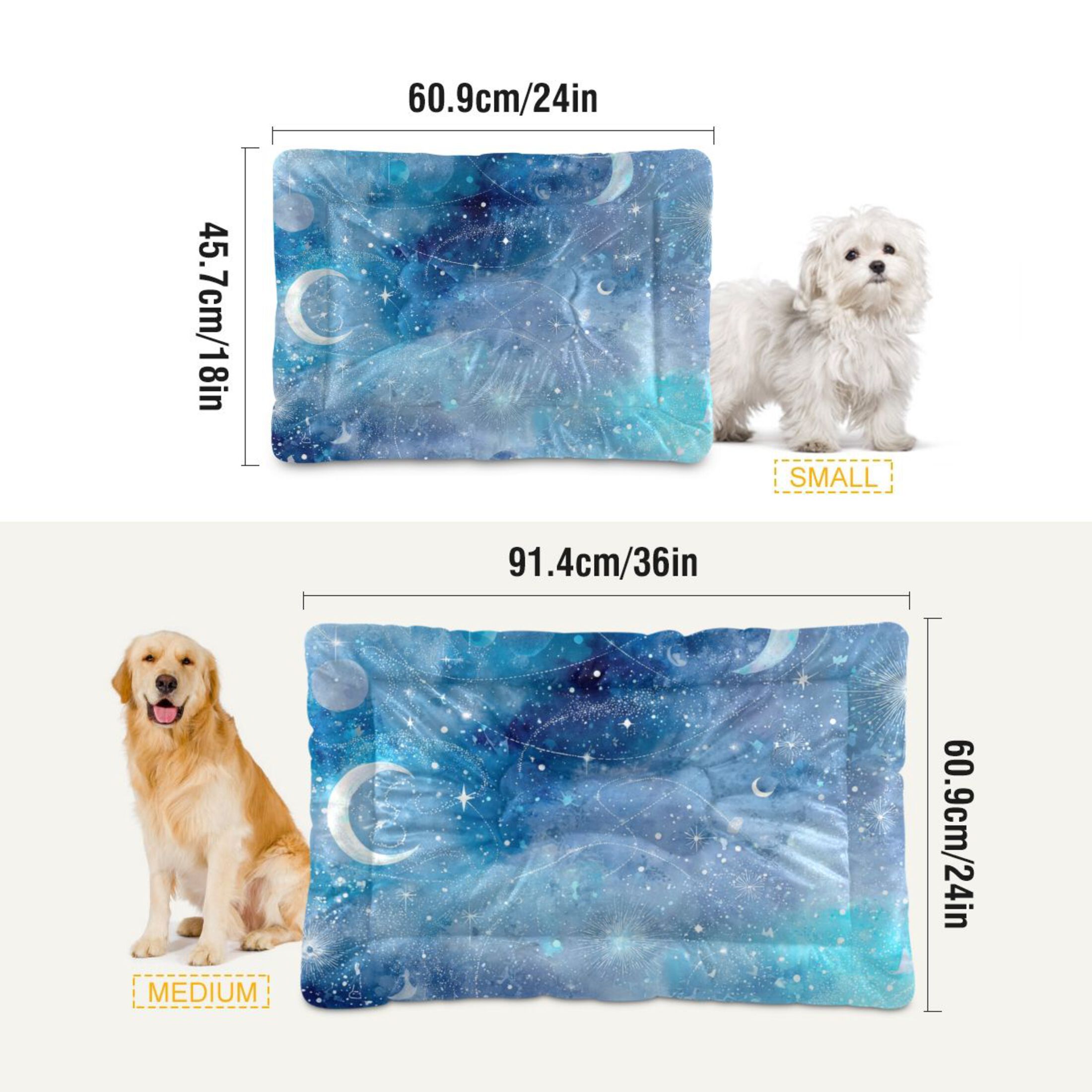 Cozy Mat Pet Bed Indoor Outdoor Warm Soft For Cat Dog Puppy(S/M) Starry Sky