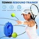 thumbnail image 1 of CaiYueKe Tennis Trainer Rebound Ball with String Solo Tennis Training Kit Portable Practice Rebounder Equipment Training Tools with Long Elastic Ropes for Adults, Beginners (Blue), 1 of 7
