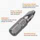 thumbnail image 5 of 3pcs PZ1/PZ2/PZ3 Broca de destornillador 1/4" Vástago hexagonal 25mm/1" Longitud Magnética Phillips Ranurada Puntas hexagonales de acero S2 Broca de destornillador de grado industrial, 5 of 7