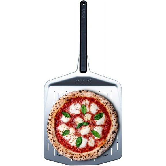 Ooni 12” Perforated Pizza Peel – Metal Pizza Peel 12 Inch, Pizza Spatula Paddle, Lightweight Pizza Turning Peel with Long Handle, Pizza Oven Accessories, Pizza Tools, Rectangle Pizza Turner
