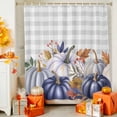 thumbnail image 5 of Shower Curtains for Bathroom-72"x72",Thanksgiving Blue Pumpkins Waterproof Bath Curtain Grommet Shower Curtain Set, 5 of 7